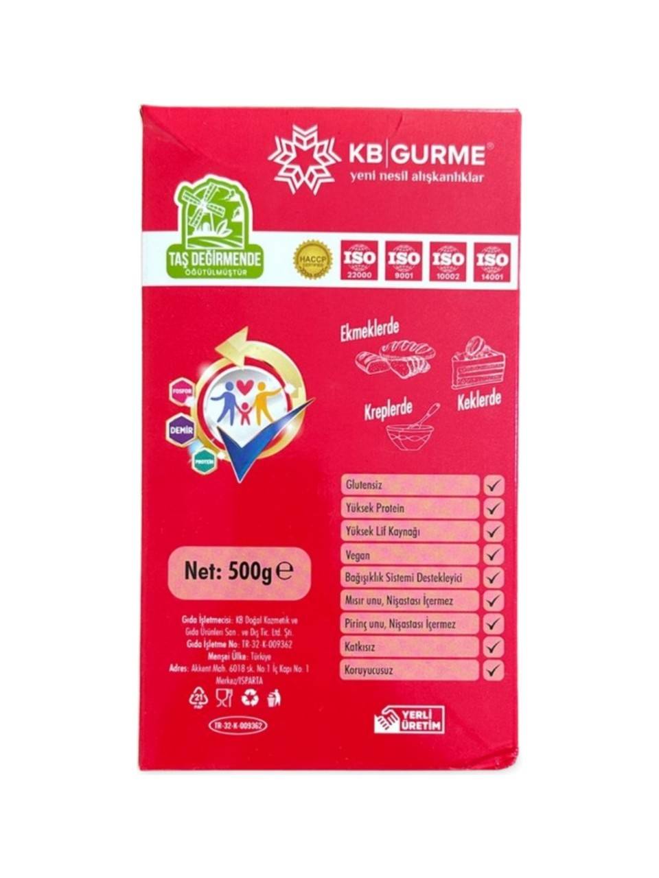 KB Gurme Glutensiz & Vegan Filizlendirilmiş Çiğ Karabuğday Unu 500 Gr