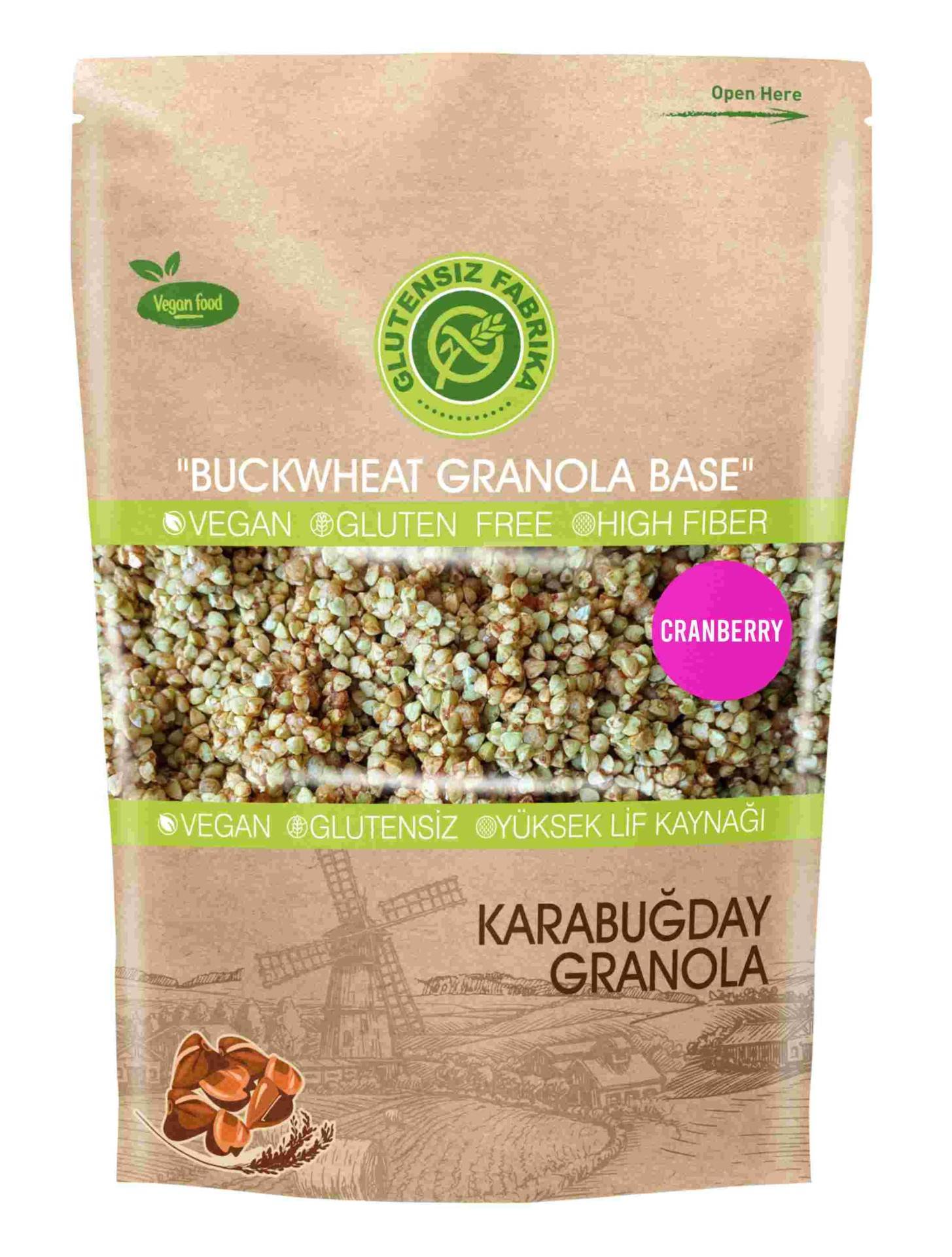 Glutensiz Fabrika Cranberryli  Yulaf ve Karabuğday Granola 300 Gr