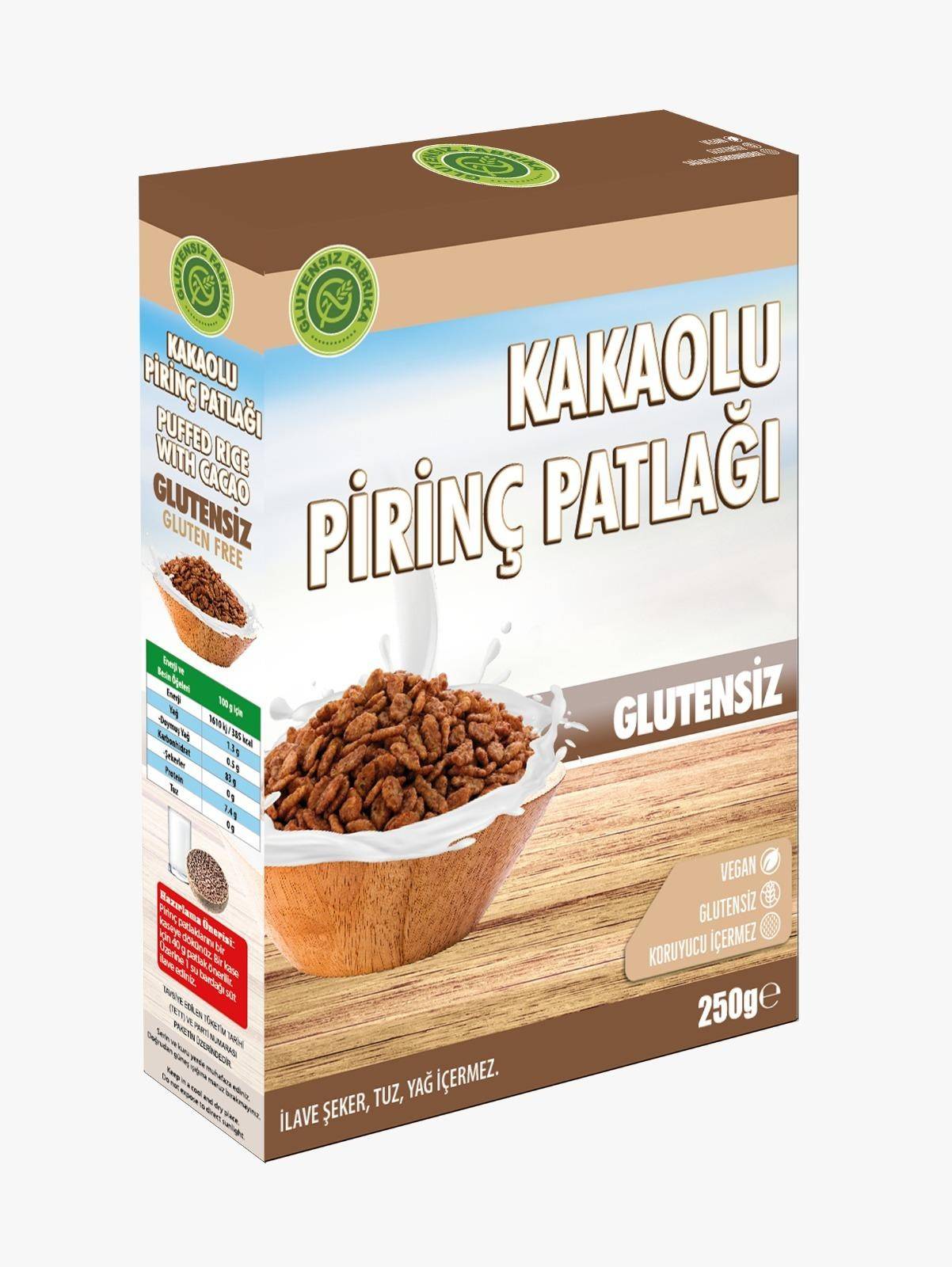 Glutensiz Fabrika Kakaolu Pirinç Patlağı 250 Gr thumbnail