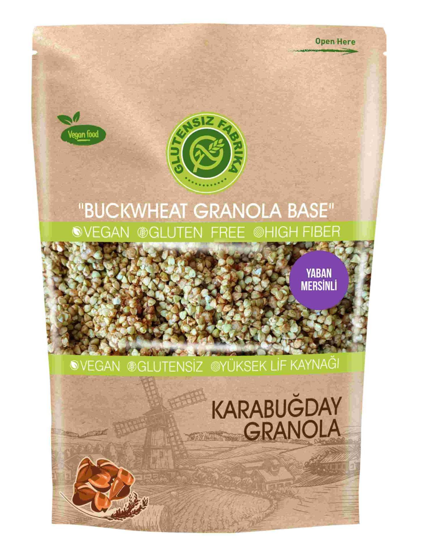 Glutensiz Fabrika Yabanmersinli Yulaf ve Karabuğday Granola 300 Gr