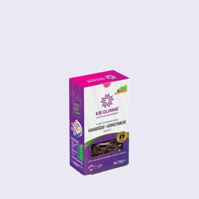 KB Gurme Glutensiz & Vegan Karabuğday Unu & Kırmızı Pancar Makarna Fusilli 200 Gr