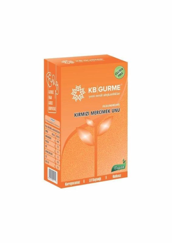 KB Gurme Glutensiz & Vegan Filizlendirilmiş Kırmızı Mercimek Unu 500 Gr